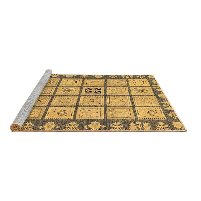 Sideview of Machine Washable Abstract Brown Modern Rug, wshabs2866brn