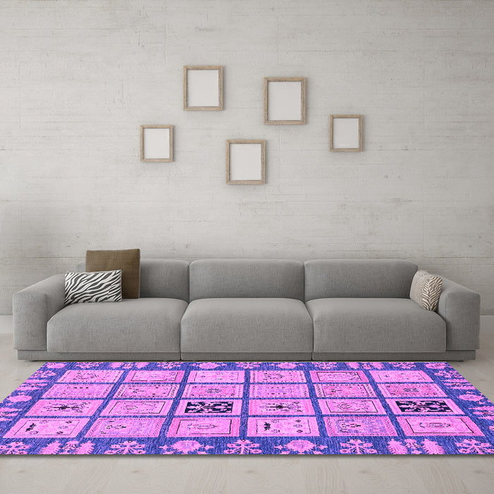 Machine Washable Abstract Purple Modern Area Rugs in a Living Room, wshabs2866pur