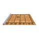 Sideview of Machine Washable Abstract Orange Modern Area Rugs, wshabs2866org