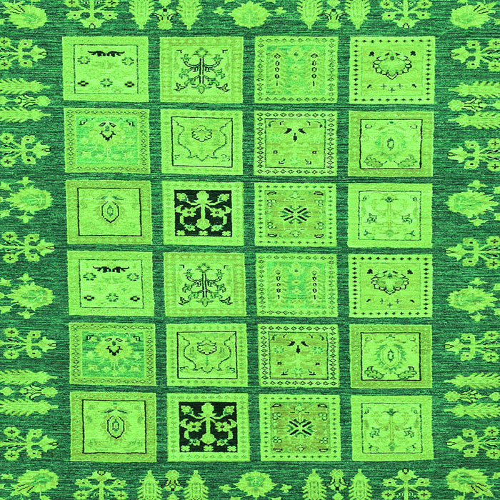 Square Abstract Green Modern Rug, abs2866grn