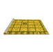 Sideview of Machine Washable Abstract Yellow Modern Rug, wshabs2866yw