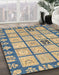 Machine Washable Abstract Yellow Rug in a Family Room, wshabs2866