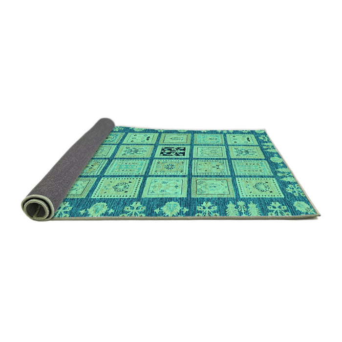 Sideview of Abstract Turquoise Modern Rug, abs2866turq