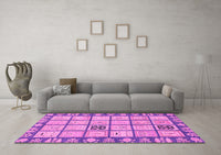 Machine Washable Abstract Pink Modern Rug, wshabs2866pnk