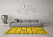 Machine Washable Abstract Yellow Modern Rug in a Living Room, wshabs2866yw