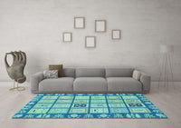 Machine Washable Abstract Light Blue Modern Rug, wshabs2866lblu