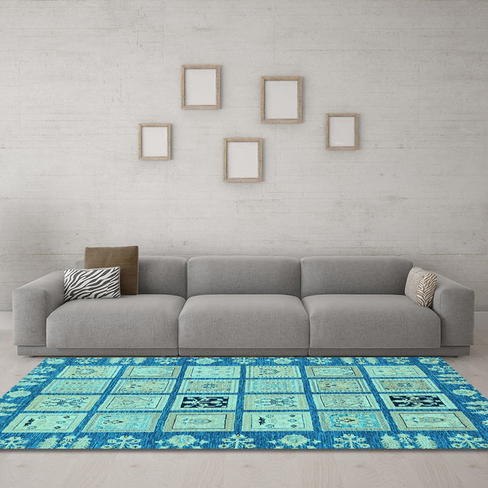 Machine Washable Abstract Light Blue Modern Rug in a Living Room, wshabs2866lblu
