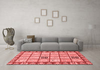 Machine Washable Abstract Red Modern Rug, wshabs2866red