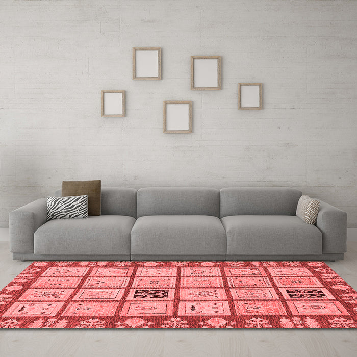 Modern Red Washable Rugs