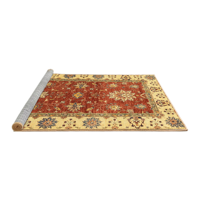 Sideview of Machine Washable Abstract Red Rug, wshabs2867