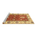 Sideview of Machine Washable Abstract Red Rug, wshabs2867