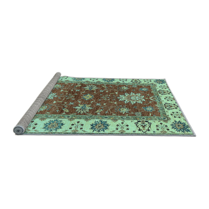 Sideview of Machine Washable Oriental Light Blue Traditional Rug, wshabs2867lblu