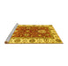 Sideview of Machine Washable Oriental Yellow Traditional Rug, wshabs2867yw