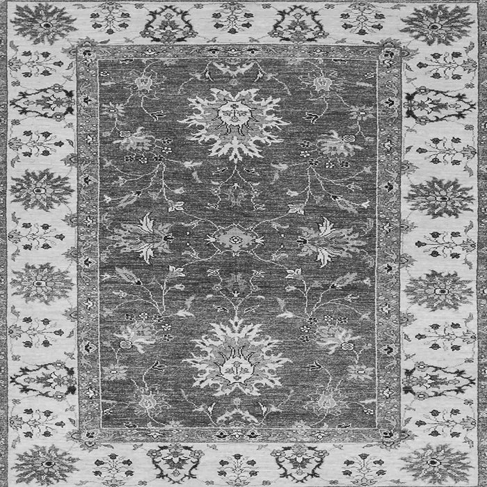 Square Oriental Gray Traditional Rug, abs2867gry
