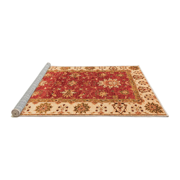 Sideview of Machine Washable Oriental Orange Traditional Area Rugs, wshabs2867org