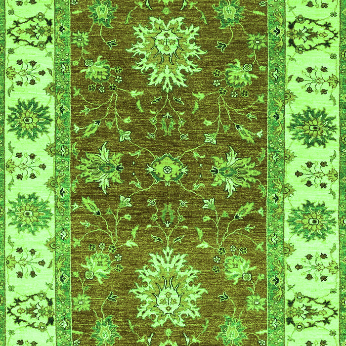 Machine Washable Oriental Green Traditional Area Rugs, wshabs2867grn