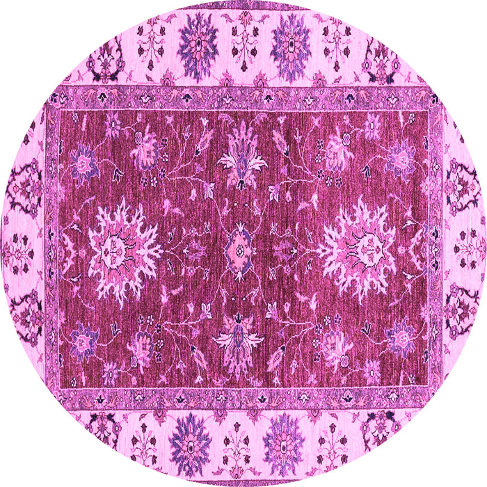 Round Machine Washable Oriental Purple Traditional Area Rugs, wshabs2867pur