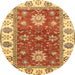 Round Machine Washable Abstract Red Rug, wshabs2867