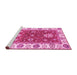 Sideview of Machine Washable Oriental Pink Traditional Rug, wshabs2867pnk