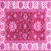 Square Oriental Pink Traditional Rug, abs2867pnk