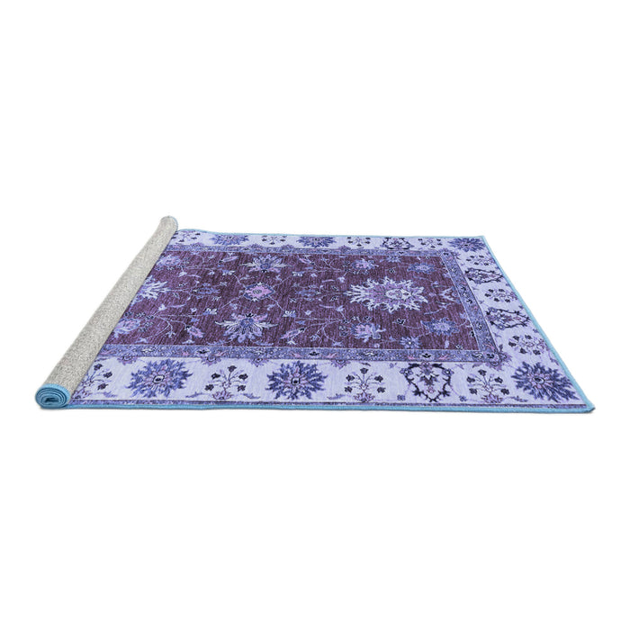 Sideview of Machine Washable Oriental Blue Traditional Rug, wshabs2867blu