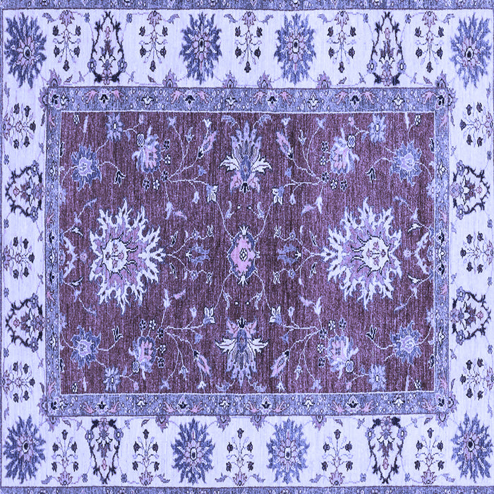 Square Machine Washable Oriental Blue Traditional Rug, wshabs2867blu