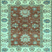 Square Oriental Light Blue Traditional Rug, abs2867lblu