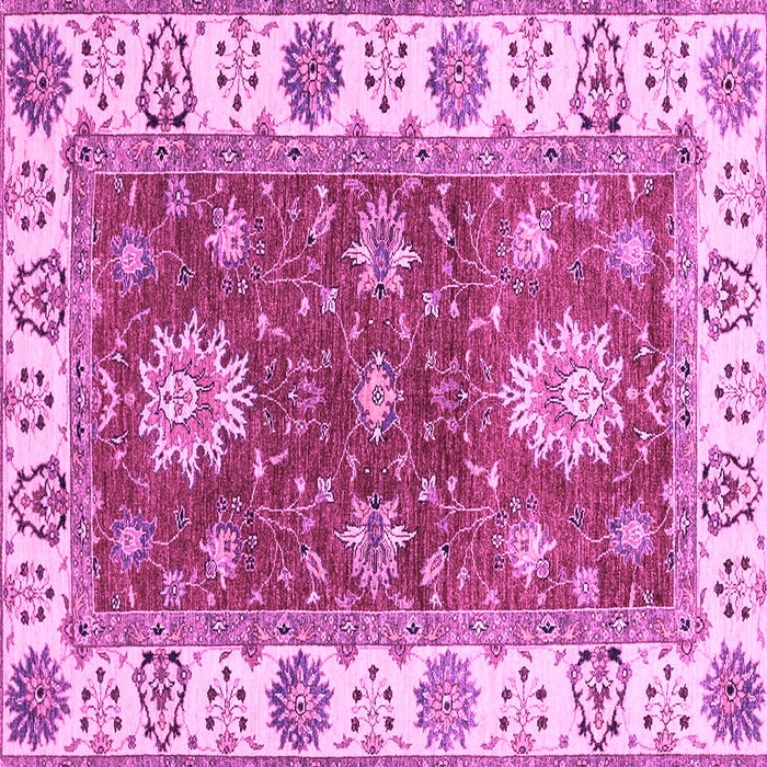 Square Machine Washable Oriental Purple Traditional Area Rugs, wshabs2867pur