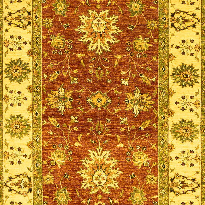 Machine Washable Oriental Yellow Traditional Rug, wshabs2867yw