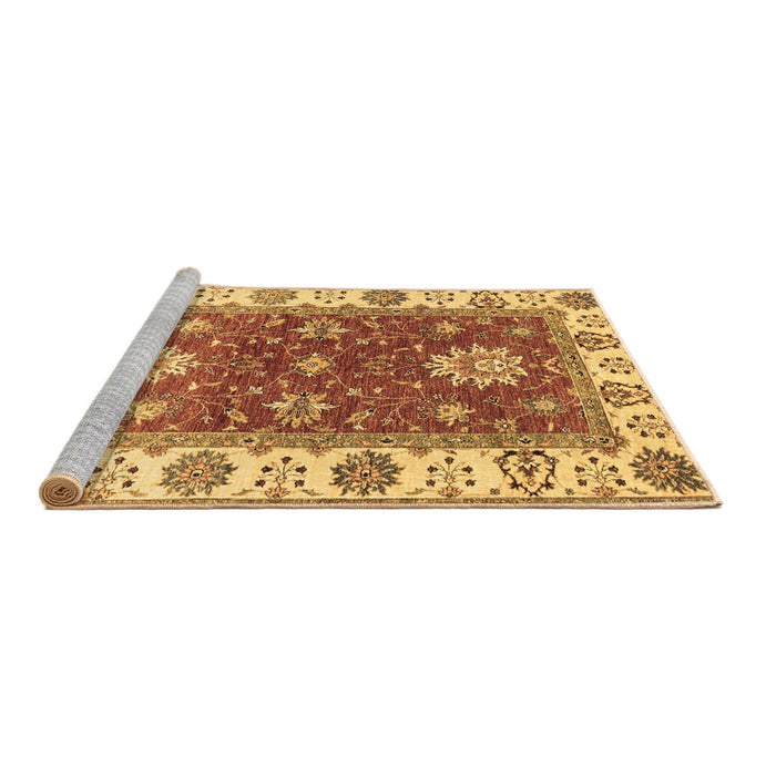 Sideview of Machine Washable Oriental Brown Traditional Rug, wshabs2867brn