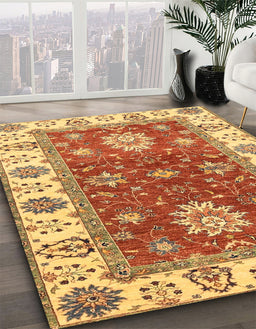 Machine Washable Abstract Red Rug in a Family Room, wshabs2867