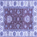 Square Oriental Blue Traditional Rug, abs2867blu