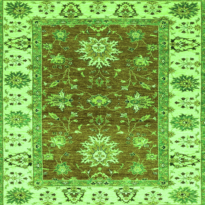 Square Oriental Green Traditional Rug, abs2867grn