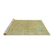 Sideview of Machine Washable Abstract Chrome Gold Yellow Rug, wshabs2868