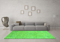 Machine Washable Abstract Green Modern Rug, wshabs2868grn