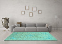 Machine Washable Abstract Light Blue Modern Rug, wshabs2868lblu