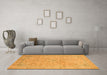 Machine Washable Abstract Orange Modern Area Rugs in a Living Room, wshabs2868org