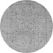 Round Abstract Gray Modern Rug, abs2868gry