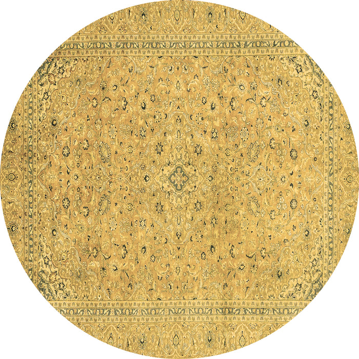 Round Abstract Brown Modern Rug, abs2868brn