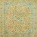 Square Abstract Chrome Gold Yellow Modern Rug, abs2868