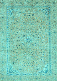 Abstract Light Blue Modern Rug, abs2868lblu