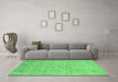 Machine Washable Abstract Emerald Green Modern Area Rugs in a Living Room,, wshabs2868emgrn