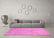 Machine Washable Abstract Pink Modern Rug in a Living Room, wshabs2868pnk