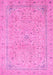 Machine Washable Abstract Pink Modern Rug, wshabs2868pnk