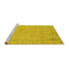 Sideview of Machine Washable Abstract Yellow Modern Rug, wshabs2868yw