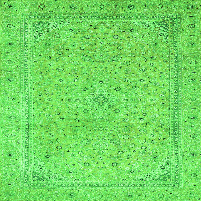 Square Abstract Green Modern Rug, abs2868grn