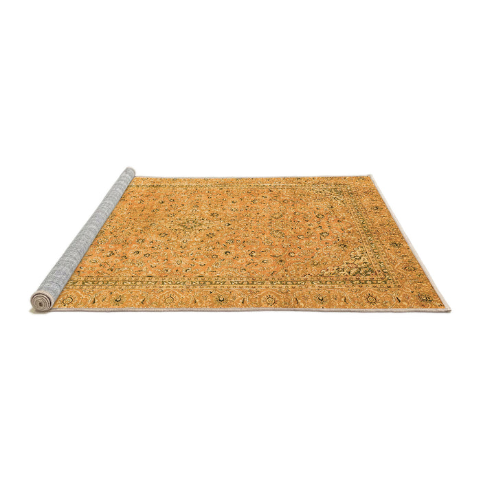 Sideview of Machine Washable Abstract Orange Modern Area Rugs, wshabs2868org