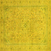 Square Machine Washable Abstract Yellow Modern Rug, wshabs2868yw