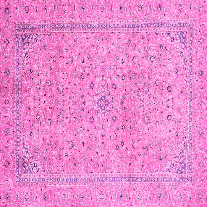 Square Abstract Pink Modern Rug, abs2868pnk
