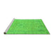 Sideview of Machine Washable Abstract Green Modern Area Rugs, wshabs2868grn